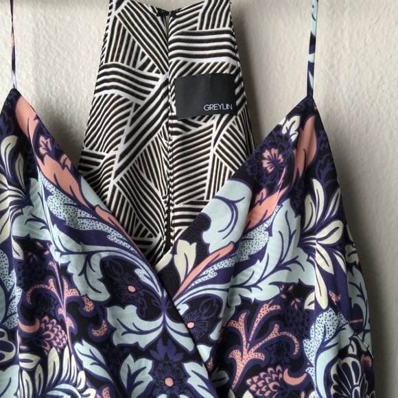 Greylin Morris Silk Celadon Print Dress - Picture 6 of 8